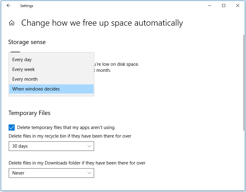 automatically empty Recycle Bin on a schedule