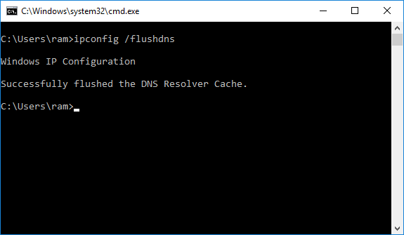 type ipconfig/flushdns to completely flush the DNS