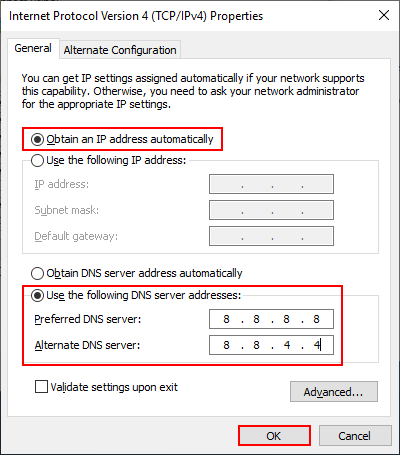 Change DNS server