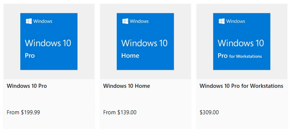 Windows 10 price