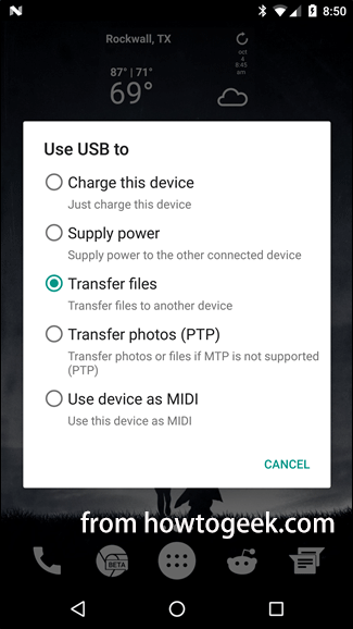 transfer files in Android phone