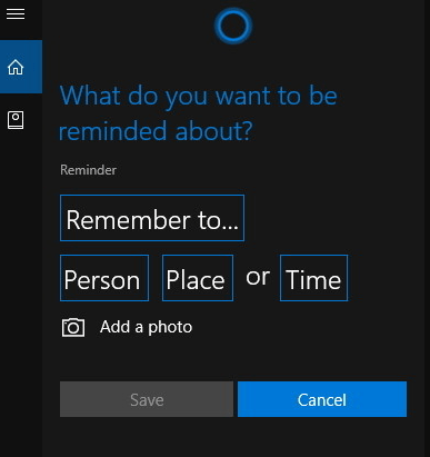 how to create reminders using Cortana on Windows 10