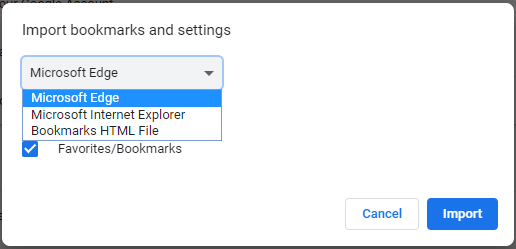 click Import to continue