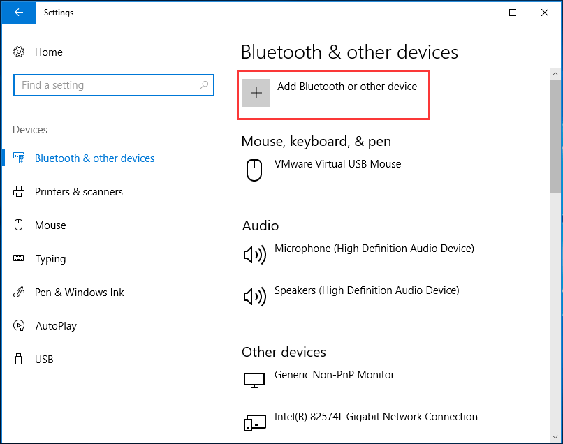 choose Add Bluetooth or other device