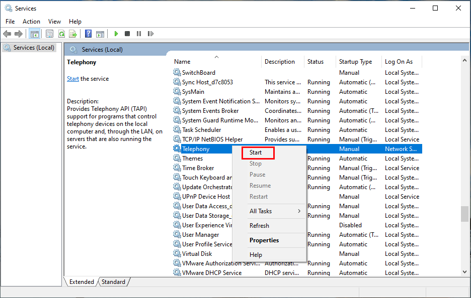 turn on the related service