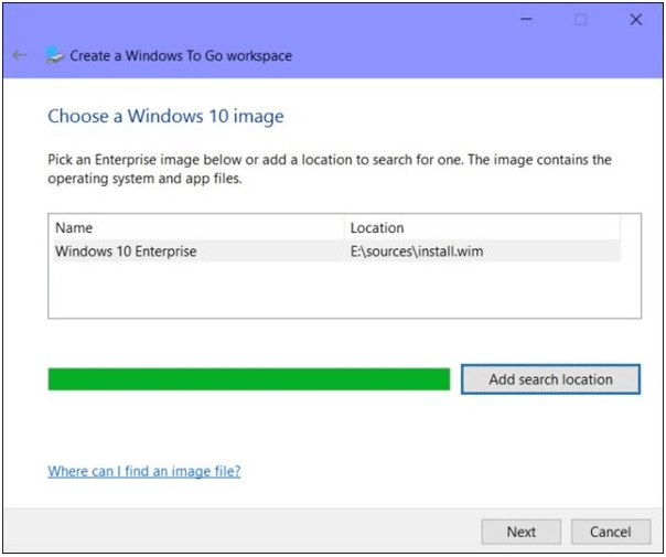 choose Windows 10 image