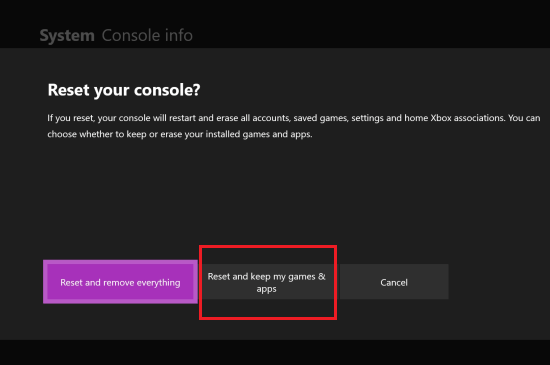 choose Reset and keep my games & apps