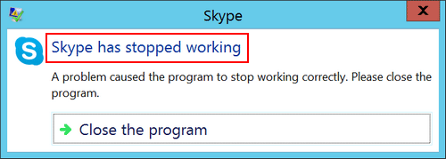 Skype has stopped working