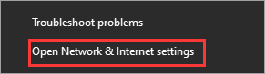 Open Network & Internet settings