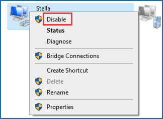 select Disable