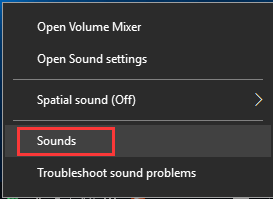 sounds settings