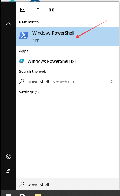 search PowerShell by clicking Start menu