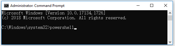 open PowerShell in Command Prompt