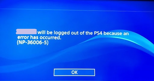 PS4 error NP-36006-5