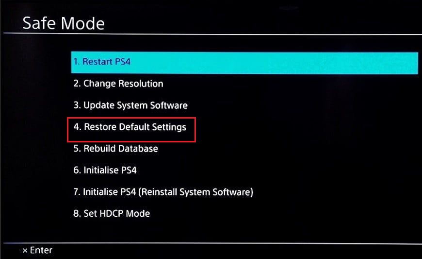 choose Restore Default Settings