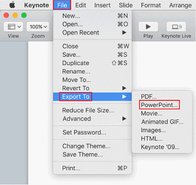 Export to PowerPoint Mac