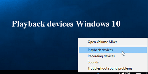 Playback devices Windows 10