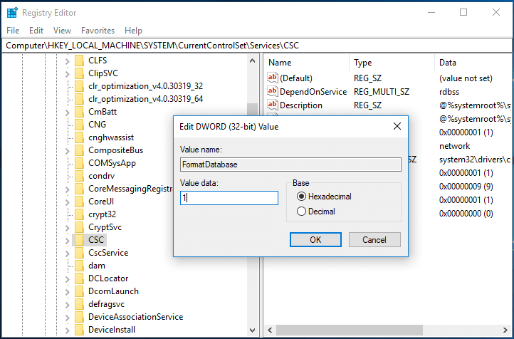 change value data