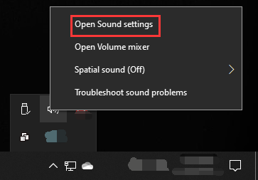 click Open Sound settings