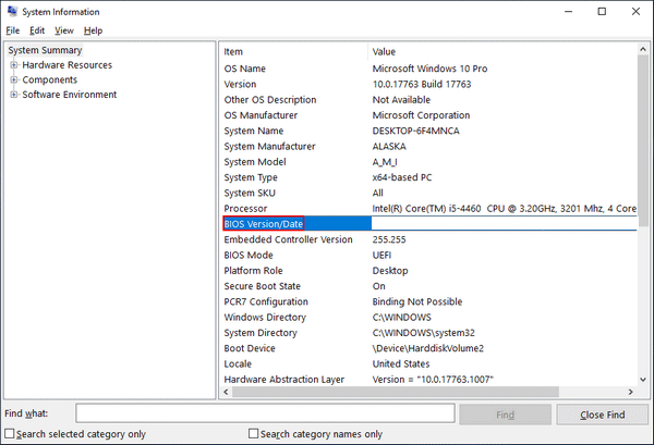 BIOS Version/Date