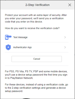 PSN 2-Step Verification