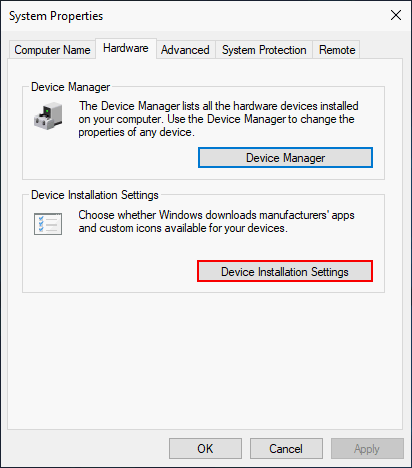 Installation Settings