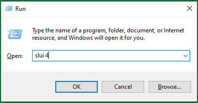 Type SLUI 4 in Windows Run