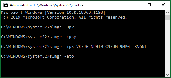 Activate Windows in CMD