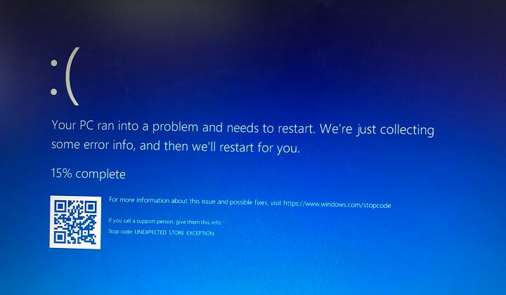 Blue Screen of Death (BSOD)