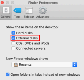check External disks