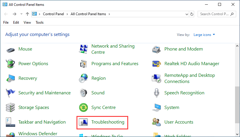 click Troubleshooting