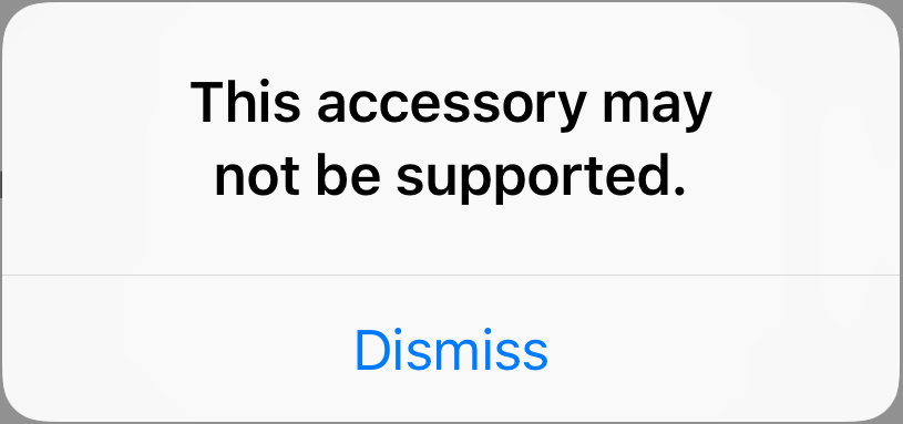 this accessory may not be supported
