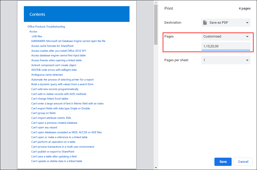 type the page you want to extract