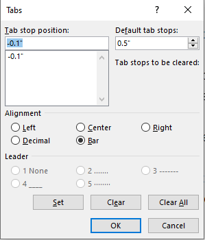 Tab Dialog