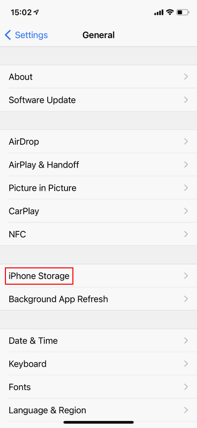 iPhone Storage