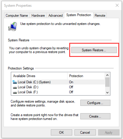 recover deleted drivers with system restore
