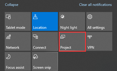 click the Project tab