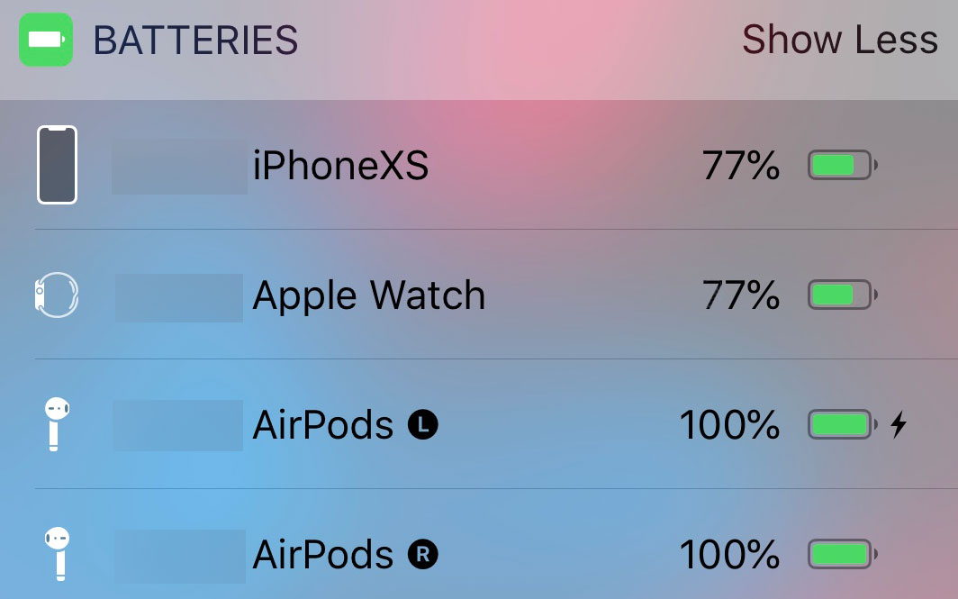 Batteries widget