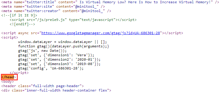 The Closing Head Tag in HTML