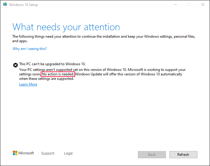 this PC can’t be upgraded to Windows 10