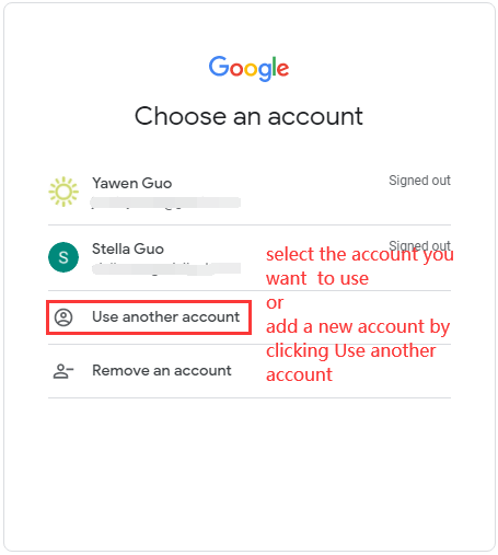 choose an account