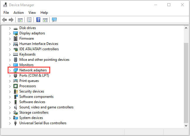 expand the Network adapters category