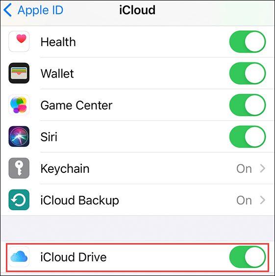 make sure iCloud Drive is enabled