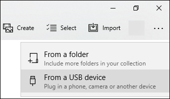 import from a USB device