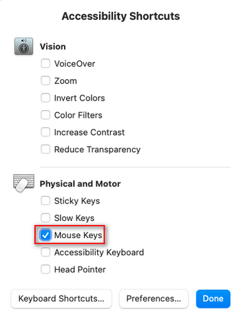 Enable Mouse Keys