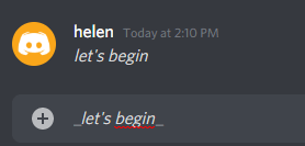 Discord Italic Text