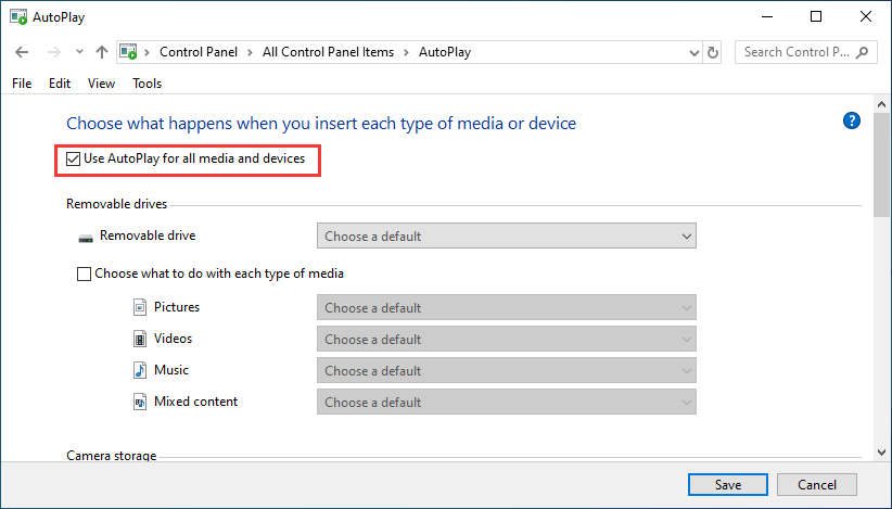 uncheck and check AutoPlay in Control Panel