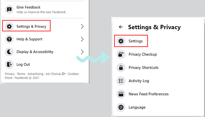 go to Facebook settings