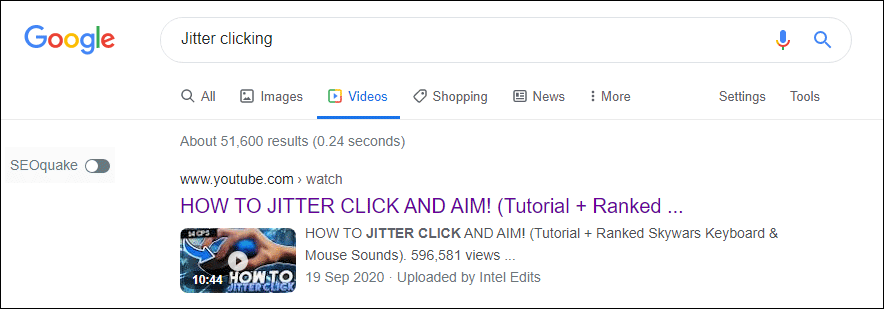 Jitter clicking video