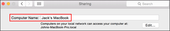 your Mac computer name